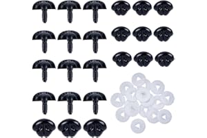 GORGECRAFT 30Pcs Large Plastic Safety Noses Black Craft Screw Dog Nose 27mm Stuffed Animals Doll Noses with Washers Crochet Teddy Supplies for Amigurumi Plush Bear Puppy Puppet Doll Making Accessories
