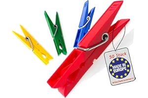 TEGRA SILUK_ Wäscheklammern Klammern Wäscheklammer Kunststoff farbig (50)