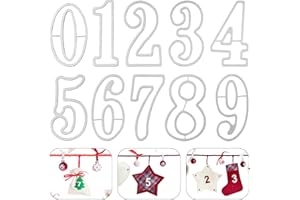 LEDOO Cutting Dies Numbers, Metal Cutting Stencil Number, Embossing Die Cuts Number for DIY Invitation Cards, Scrapbooking Album, Paper Cards （Silver）