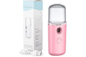 CHENRI Easy Care Sunshine 15s Heat up Mini Travel Steamer, Handheld Clothes Steamer, Portable Travel Steamer, Travel Steamer for Clothes, Portable Garment Steamer for Fabric Wrinkles Remover (Pink)