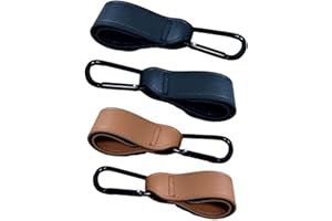 VPOUERY 2 Piezas Gancho Universal para Cochecito Alumini Resistente y Seguro Gancho para Capazo Bolsa Mochila