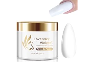 ‎LAVENDER VIOLETS Lavender Violets Acrylpulver Acrylnägel Pulver Weiß für 3D Maniküre Extension Nagelverlängerung French Nail Art Farbe 4.23oz/120g Große Fassungsvermögen Nail Powder langlebige Polymer Carving L002
