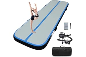 LUBAKED Air Matte Track, Gymnastikmatte 3/4/5/6m Turnmatte Aufblasbar Tumbling Matten mit Pumpe Trainingsmatte Fitnessmatte Yogamatte für Zuhause Outdoor