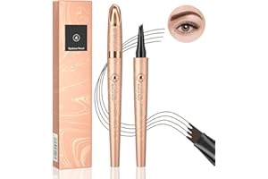 Eaasok Matita Per Sopracciglia,Matita Microblading Sopracciglia,Testa Della Penna a Quattro Punte,Matita Sopracciglia Waterproof,Matita Sopracciglia Liquida,Eyebrow Pencil (Marrone Scuro)