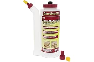 Milescraft 5223 Glue Mate 450-15oz. (450ml) Precision Wood Glue Bottle - Anti-Drip - Dowel and Biscuit Tips Included - Easy Flow Multi-Chamber Design - Ideal for Woodworking