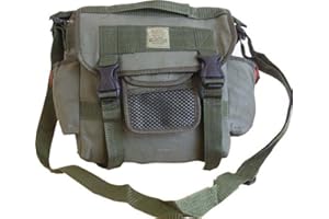 Zip Zap Zooom Mens Army Retro Combat Cargo Canvas Travel Shoulder Bag Messenger Satchel