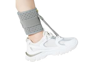 Tenbon Attelle pour Pied Tombant pour Marcher avec des Chaussures, Orthèse de Pied vers le Haut, Aide à Aoulever l'avant de la Chaussure, pour Difficult é à Souler la Cheville (Gris)