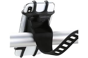 MONOZOZ Soporte para teléfono móvil para bicicleta, soporte para teléfono móvil, soporte de silicona para moto, manillar de teléfono móvil para bicicletas, motocicletas, compatible con teléfonos móviles de