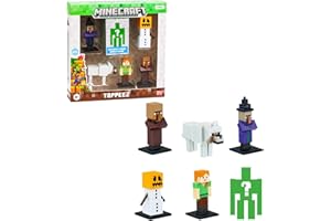 BANDAI - Minecraft - Pack de 6 Figurines à Collectionner - Coffret 6 Petites Figurines Dont 1 mystère - Collection Jeu Vidéo et Film Minecraft - Jouet à partir de 8 Ans - PMM2060