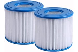WINOK Poolfilterkartuschen für Typ D & VII, 2 Stück Pool Papie filterkartuschen mit 530 gal/h, Kompatibel mit Summer Waves Summer Escapes Ersatzbecken und SPA-Filter