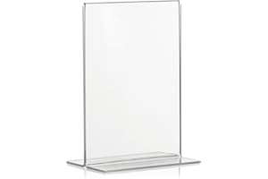 VITADISPLAYS DIN A6 Advertising Stand, T-Stand, T-Stand in Portrait Format, Table Stand Made of Original Plexiglas