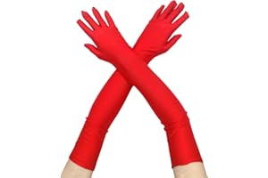 CHEERYMAGIC Long Elbow Satin Gloves - 1920s Style Dance & Opera Gloves for Wedding, Prom & Fancy Dress - A4-XNST