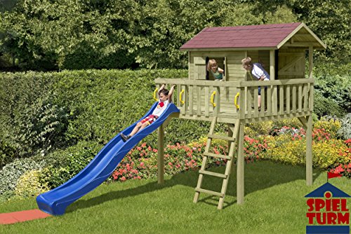 Baumhaus / Stelzenhaus Spielhaus 213x240x300cm mit Rutsche - 2