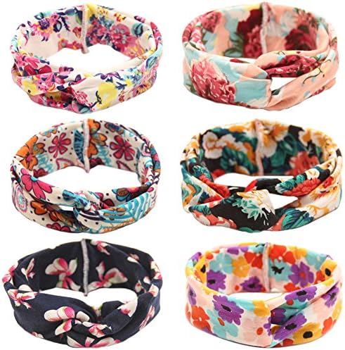 Yaason Kids Girl Baby Headband Floral Printed Vintage Maxi Hair Bow Head Stretchy Wrap Party Beach