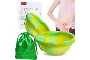 KBIBCK Disco Menstrual Reutilizable, 2 Piezas Copa Menstrual de Silicona, Menstruales Cup para Mujeres Activas Deporte, Natación (Talla S+L)