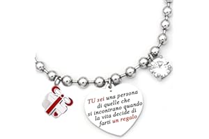 dalcuore Bracciale Amicizia, Ipoallergenico, Idee Regalo Donna Compleanno Amica Migliore Braccialetto Frasi Speciali per Amiche con Originale Confezione Portafortuna da regalare X le Feste