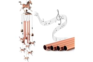 TUHNHGD Carillon éolien en forme de cheval, clochettes de cheval, décoration de jardin pour l'extérieur, carillon à vent vintage souvenir pour maman et femme, cheval en laiton, ornements d'anniversaire