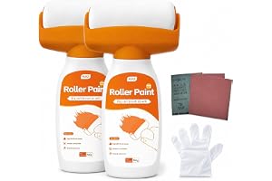SKY-TOUCH 500g Wall Repair Paint Kit With Roller 2pcs, Includes Sandpaper and Gloves, Low-Odor Latex Paint for Repairing Stains, Mold, Discoloration, Graffiti, and Scratches on Walls