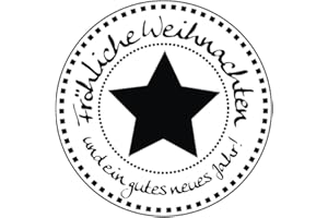 Rayher 28862000 Stempel "Fröhliche Weihnachten", 3cm ø, Weiß