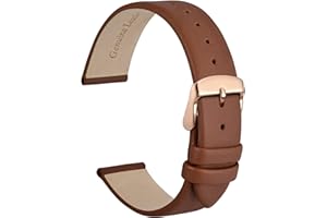 WOCCI Elegant Watch Straps, Genuine Leather Replacement Bands, Stainless Steel Buckle, 8mm 10mm 13mm 12mm 14mm 16mm 18mm 20mm 22mm