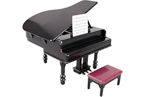 KAEMPE Accessori Per Elfo Dispettoso, Pianoforte a Coda In Miniatura Per Porta Elfi Natale, Sgabello In Mini, Accessori Per Case Delle Bambole, Piccoli Mobili Per Elf The Decorazione