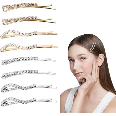 Glamour Girlz Emaille Haarspange Mit Diamanten – Braun – 8,5 Cm – Perfekt Für Abend & Anlässe