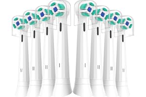SULKIWE 8er IO Sanfte Reinigung Aufsteckbürsten Kompatibel mit Oral B iO Elektrischen Zahnbürstea, Sensitiv IO Zahnbürste Aufsätze Geeignet für Oral B iO 3/4/5/6/7/8/9/10(Weiß)