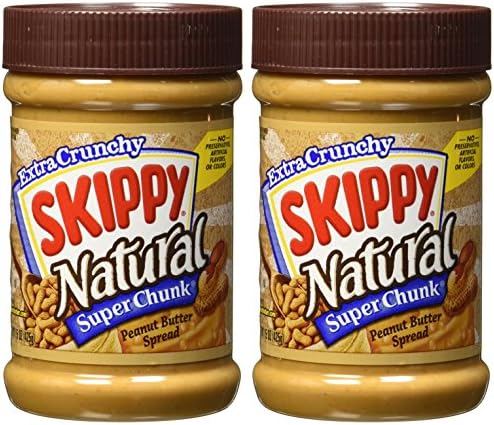Skippy Super Chunk Natural Peanut Butter Spread, 15 oz. (2-Pack) by Skippy