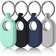LETREEN Smarttag2 Case, 4 Pack Silicone Smart Tag 2 Cases with Silver Keychain, Protective Cases Cover for Samsung Galaxy Smart Tag 2