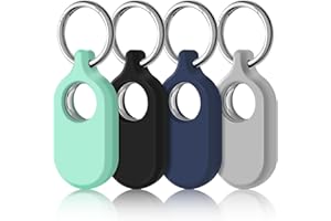 LETREEN Smarttag2 Case, 4 Pack Silicone Smart Tag 2 Cases with Silver Keychain, Protective Cases Cover for Samsung Galaxy Smart Tag 2