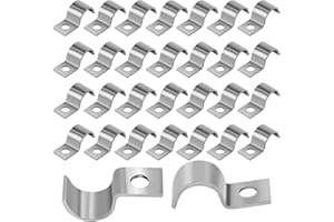 HWSWSH 30 Pz 16mm Morsetto per Tubi a Forma di U, Morsetto per Fissaggio Tubi e Cavi in Acciaio Inox, U-Fascette Stringitubo, Morsetto per Tubo Flessibile Collegamento Tubo Anello per Tubi del Gas