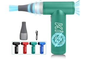Kica-JETFAN Elettrico Rimuovi Polvere Aria Compressa Senza Fili,bomboletta aria compressa per pc,La Più Forte 4 Velocità 86000giri/min,pulizia tastiera pc(Verde)
