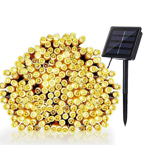 Solar String Lights, NEXVIN 72ft 200 LED Solar Fairy Lights 8 Lighting Modes Waterproof Decorative Lights for Garden, Patio, Fence, Wedding, Party Decoration (Warm White)