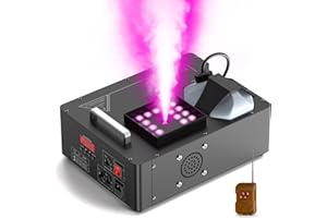Osusuent 1500W Máquina de Niebla, dmx512 24 LED RGB Máquina de Humo con Control Remoto Inalámbrico Máquina de Niebla con Luz para Boda Halloween Navidad Escenario Fiesta DJ