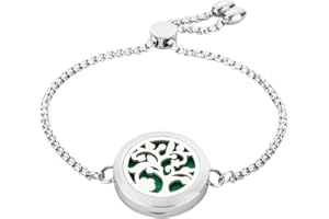 JAOYU Essential Oils Diffuser Bracelet - Perfume Bangle for Women -Stainless Steel Aromatherapy Locket with 8 Refill Pads