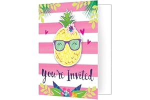 CREATIVE CONVERTING Creative Party PC332427 Tropical Pineapple Invitations-8 Pcs