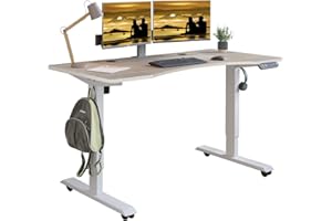 IvyIvy elektryczne biurko z regulacją wysokości, biurko do siedzenia i stania z 4 funkcjami pamięci, blat stołu (dąb, 76 x 140 cm)