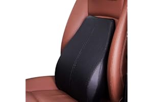 Ergocar Memory-Schaum Nackenkissen & Lendenkissen PU-Leder Rückenstützkissen Zur Rückenentlastung für Zuhause Büro Auto und Reise (Schwarz, Lendenkissen)