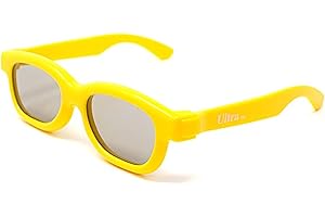 ULTRABYEASYPEASYSTORE Ultra 1 Yellow Childrens Passive 3D Glasses Kids for Use with all Passive TVs Cinema Projectors and RealD Films Movies Circular Polarised 3D Glasses Passive Kids Movies Cinema 3D Glasses
