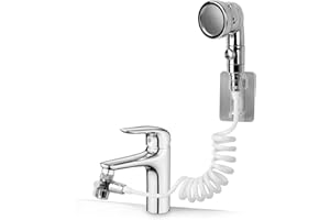 ZAKAZAKA Set Waschbecken Duschkopf, 4 Modus Handbrause Wassersparend Extern mit 1.5M Schlauch Handbrause für Waschbecken zum Waschen von Haaren und Gesicht,Druckduschkopf,wassersparender Duschkopf