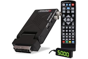 RED OPTICUM AX Lion 5 AIR DVB-T2 H.265 Ricevitore con funzione di registrazione - Sensore IR esterno con display LED - HDMI/SCART - Alimentatore di rete USB 2.0 I 12 V ideale per campeggio