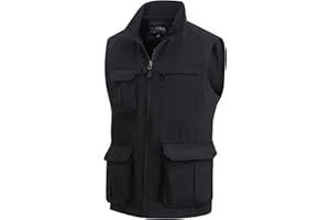 MeiLayM Gilet da Pesca da Uomo Giubbotto Gilet Leggero Traspirante Gilet Panciotto con Multi-Tasche Fotografia Gilet Escursionismo senza maniche Gilet Asciugatura Rapida Casual Giacca