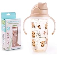 R for Rabbit Premium Bubble Baby Sipper Bottle 300 ml|10 fl oz|Anti Spill Sippy Cup with Soft Silicone Straw BPA Free…