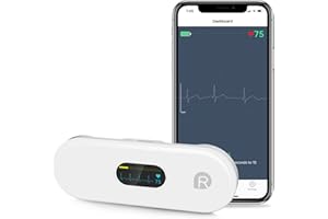 Wellue DuoEK-S Monitor Personal de ECG, Monitores Cardíacos Portátiles Inalámbricos Bluetooth con Pantalla OLED de 0,96 Pulgadas, Monitoreo de 30s-5min, APP para iOS y Android