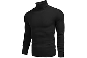 QIFLY Mens Thick Warm Cotton Regular Fit Roll Polo Turtle Neck Jumper Pullover Top Mens Turtleneck Jumpers Men Jumper for Winter Turtleneck Slim Fit Pullover Sweaters