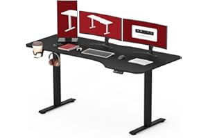 SANODESK QS1 Biurko elektryczne do siedzenia i stania 160 x 75 cm, biurko stojące z regulowaną wysokością, panel klawiaturowy z funkcją pamięci z haczykiem/uchwytem na kubek, czarne