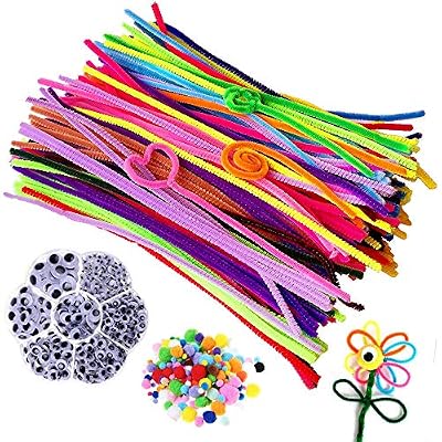 Erlliyeu 400 Pièces Pipe Cleaner Kit De Nettoyage De Tuyaux DIY, Chenille Fil Coloré Assorties Peluches Pour Enfants Bricolage Projets D'artisanat Pour L'artisanat Et La Décoration