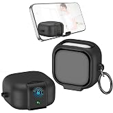 Coverzone Samsung Galaxy Buds 4 i&ccedil;in ve Buds 4 Pro ile Uyumlu Kılıf G&uuml;venlik Kilitli Panzer Telefon Standlı Kulaklık Koruyucu