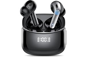 FAMOO Ear buds, Wireless Earbuds, 52H Playtime Wireless Earphones, Bluetooth 5.3 Headphones, In Ear ENC Noise Cancelling Wireless Headphones with 4 Mic, LED Display, Deep Bass, IPX7 Waterproof, Mini Earbuds