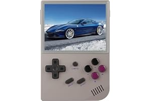 Whatsko Anbernic RG35XX Console de Jeu Portable 64GB TF Card,Compatible avec Les systèmes Linux et Garlic,Supporte HDMI et Sortie TV,Portable 3,5 Pouces IPS rétro Console de Jeu (Gray)